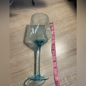 4 Over & Back 17.6fl Oz Facet Stemmed Bright Blue Wine Glass